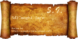 Sümeghi Imre névjegykártya